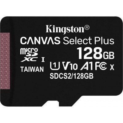 Kingston Canvas Select Plus microSDXC 128GB Class 10 U1 V10 Black